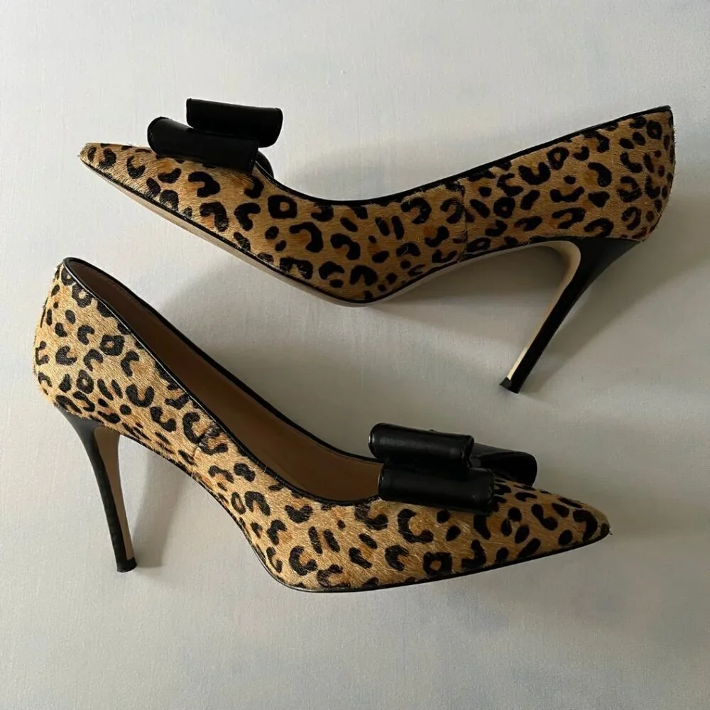 Kate Spade NY Vibo Leopard Print Real Fur Pumps Size 7M - Picture 4 of 7